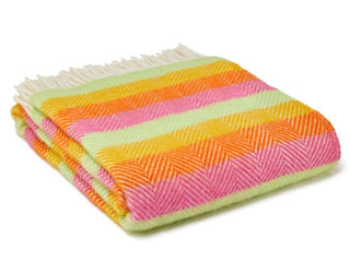 Stripe Pure New Wool Throw - Refresh - LOOMSHIRE - 1