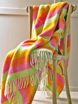 Stripe Pure New Wool Throw - Refresh - LOOMSHIRE - 2