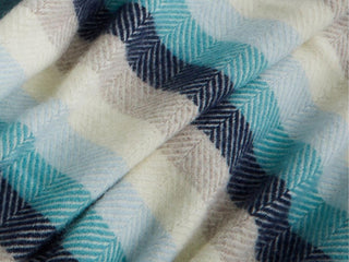 Stripe Pure New Wool Throw - Seashore - LOOMSHIRE - 3