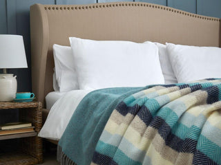 Stripe Pure New Wool Throw - Seashore - LOOMSHIRE - 4