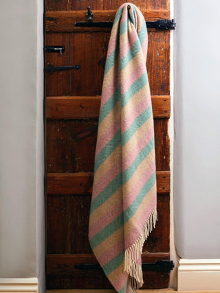 Stripe Pure New Wool Throw - Summer Breeze - LOOMSHIRE - 5