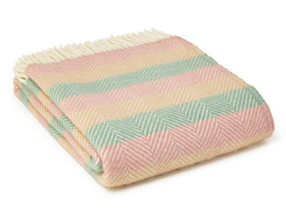 Stripe Pure New Wool Throw - Summer Breeze - LOOMSHIRE - 1