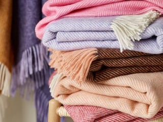 Sweet Shop Herringbone Pure New Wool Throws - LOOMSHIRE - 1