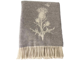 Thistle Merino Lambswool Throw - Grey - LOOMSHIRE - 2