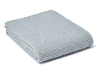 Twill Pure New Wool Blanket - Duck Egg/Oatmeal - LOOMSHIRE - 1
