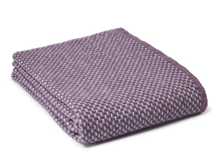 Twill Pure New Wool Blanket - Grape/Grey - LOOMSHIRE - 1