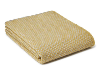 Twill Pure New Wool Blanket - Mustard/Grey - LOOMSHIRE - 1