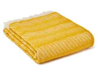 Twist Pure New Wool Throw - Yellow - LOOMSHIRE - 1
