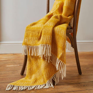 Twist Pure New Wool Throw - Yellow - LOOMSHIRE - 2