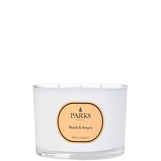 VINTAGE AROMATHERAPY PEACH & AMYRIS 350G 3 WICK CANDLE - LOOMSHIRE - 1