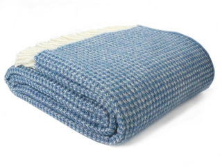 Waffle XL Pure New Wool Throw - Blue Jay - LOOMSHIRE - 1