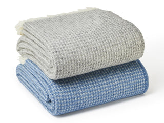 Waffle XL Pure New Wool Throw - Blue Jay - LOOMSHIRE - 4