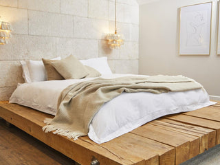 Waffle XL Pure New Wool Throw - Oatmeal - LOOMSHIRE - 2