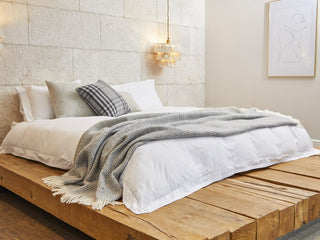 Waffle XL Pure New Wool Throw - Silver Grey - LOOMSHIRE - 2