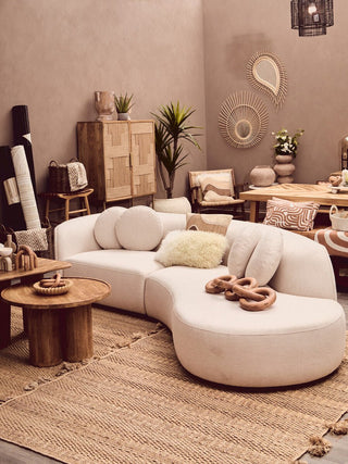 Walsa Natural Mango Wood Column Detail Coffee Table - LOOMSHIRE - 11