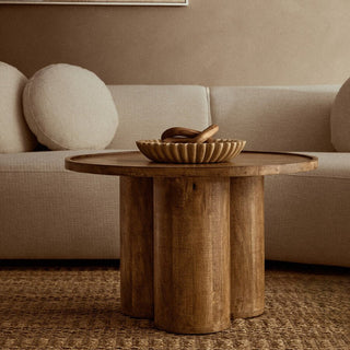 Walsa Natural Mango Wood Column Detail Coffee Table - LOOMSHIRE - 2