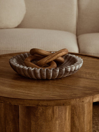 Walsa Natural Mango Wood Column Detail Coffee Table - LOOMSHIRE - 5