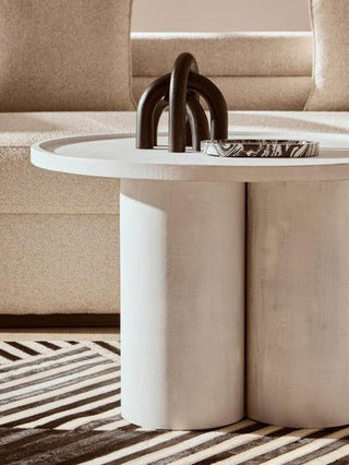 Walsa Whitewash Mango Wood Column Detail Coffee Table - LOOMSHIRE - 5