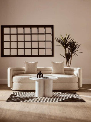 Walsa Whitewash Mango Wood Column Detail Coffee Table - LOOMSHIRE - 4