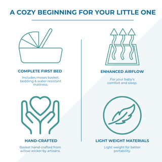 Wicker Moses Basket - LOOMSHIRE - 3