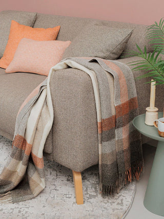 Woodale Pure New Wool Shetland Throw - Blush - LOOMSHIRE - 3
