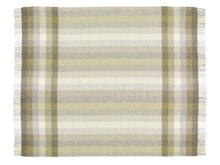 Woodale Pure New Wool Shetland Throw - Olive - LOOMSHIRE - 2