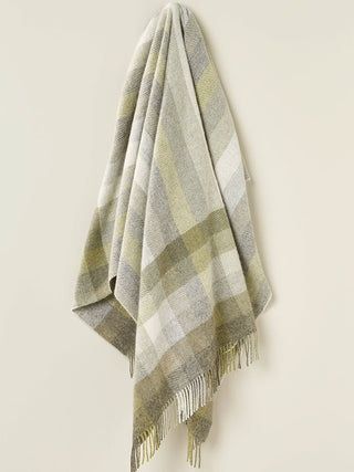 Woodale Pure New Wool Shetland Throw - Olive - LOOMSHIRE - 3