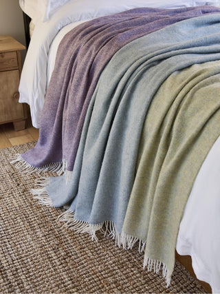 XL Herringbone Shetland Pure New Wool Throws - LOOMSHIRE - 2