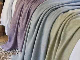 XL Herringbone Shetland Pure New Wool Throws - LOOMSHIRE - 1